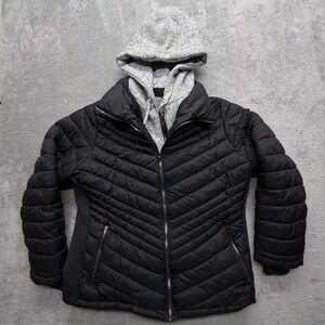 Snobbish Collection Jacket Womens 3X Black Hooded Puffer Faux Fur Plus Size